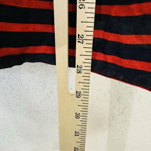 J. Crew Striped Derby Linen Blend‎ Fit and Flare Dress Black Red Womens Size 4 - Picture 10 of 11